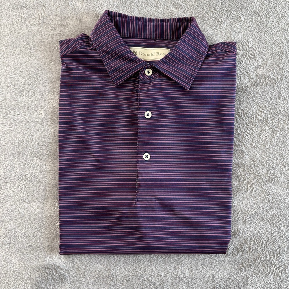 Donald Ross Naples Vineyards Striped Men's Golf Polo Shirt M‎